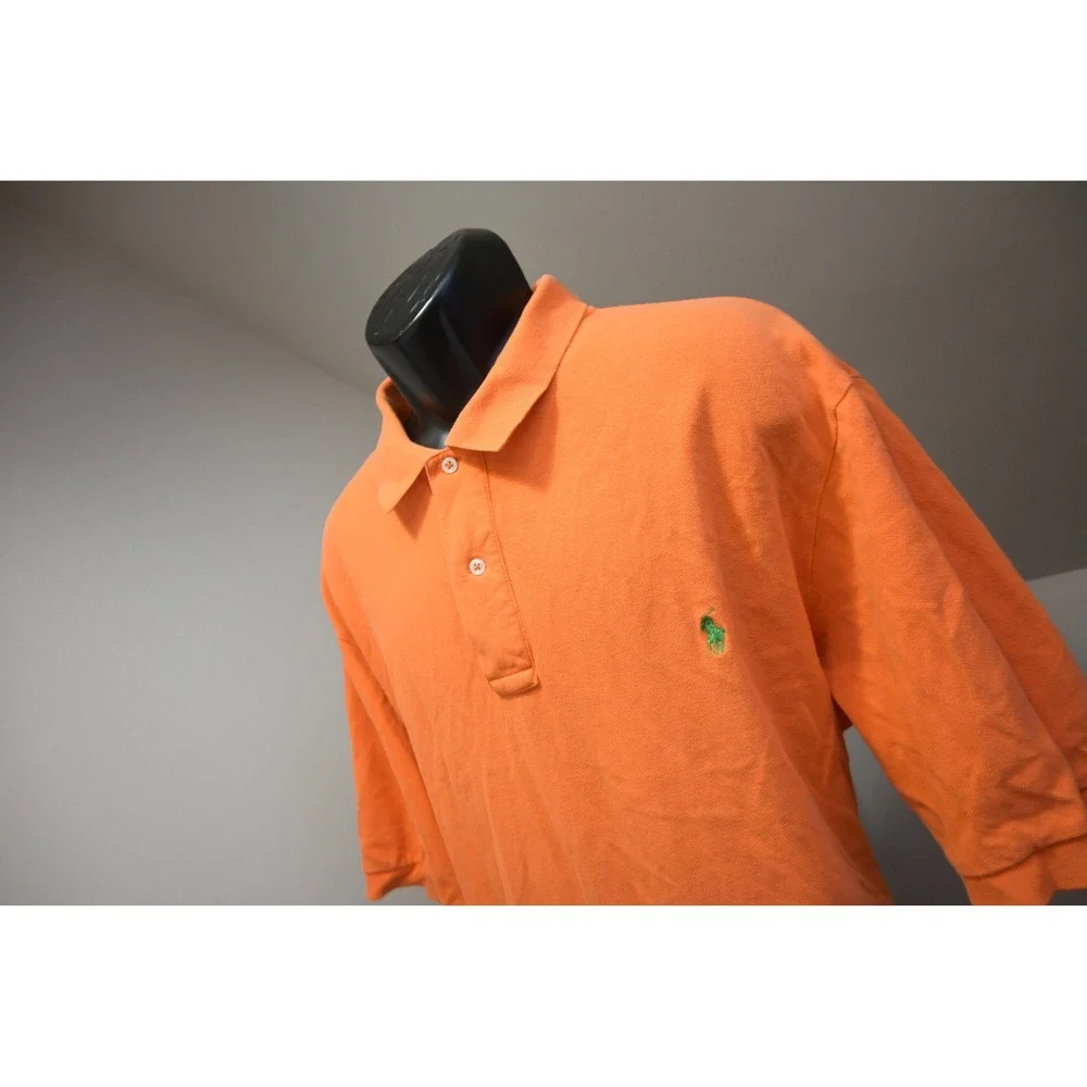 Polo Ralph Lauren Polo Shirt Mens 2XLT Orange Green Pony Logo Excellent